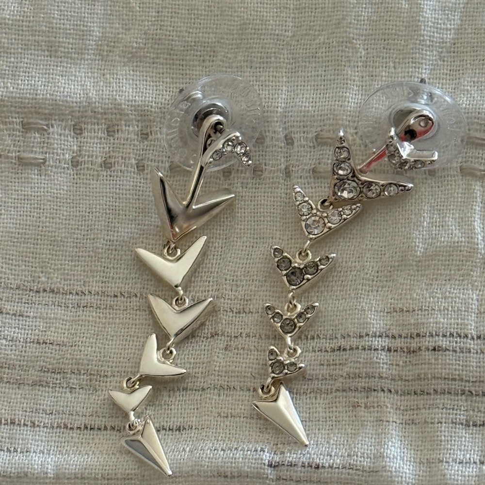 Silver Arrow Drop Earrings